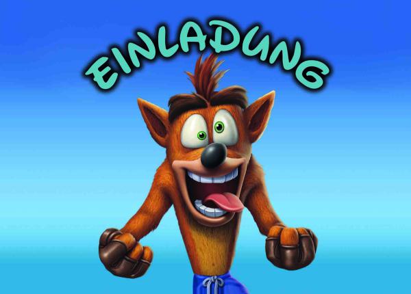 Crash Bandicoot-Einladungskarten